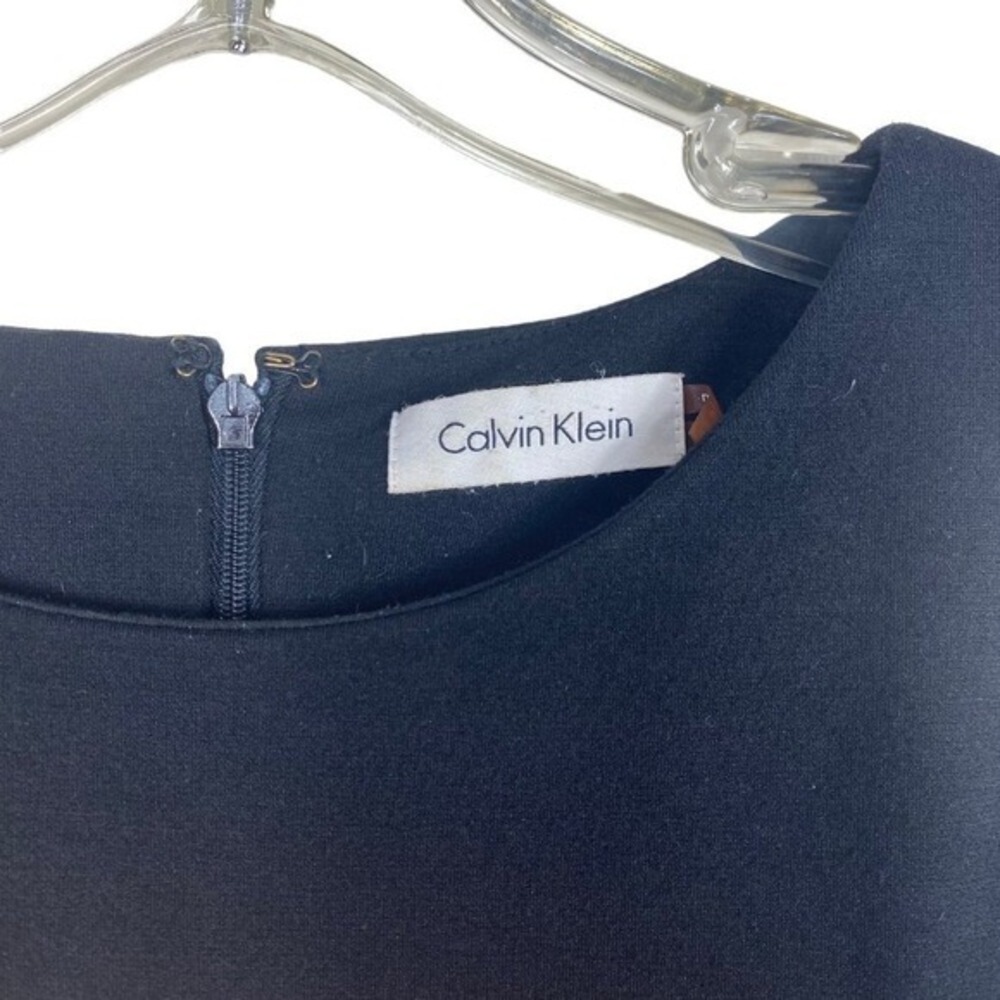 Calvin Klein‎ Colorblock Sheath Dress Size 6 Sleeveless Black Red Beige  Office - Picture 7 of 11
